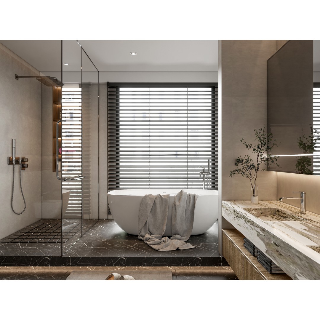 Modern Bathroom 3D Model – Elegant Vanity Scene, FBX, Blender, PBR - View 6