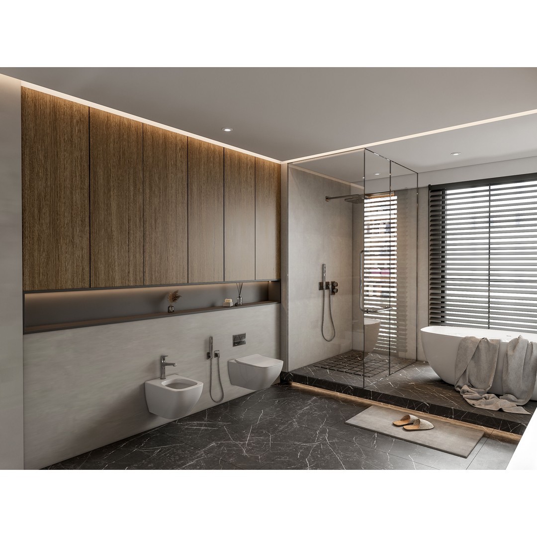 Modern Bathroom 3D Model – Elegant Vanity Scene, FBX, Blender, PBR - View 7