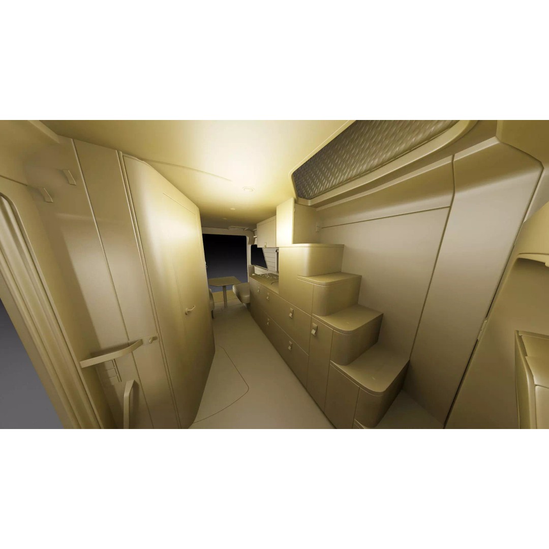 Hymer Venture S 3D Model – Detailed Vehicle with Openable Doors, FBX, OBJ - View 45