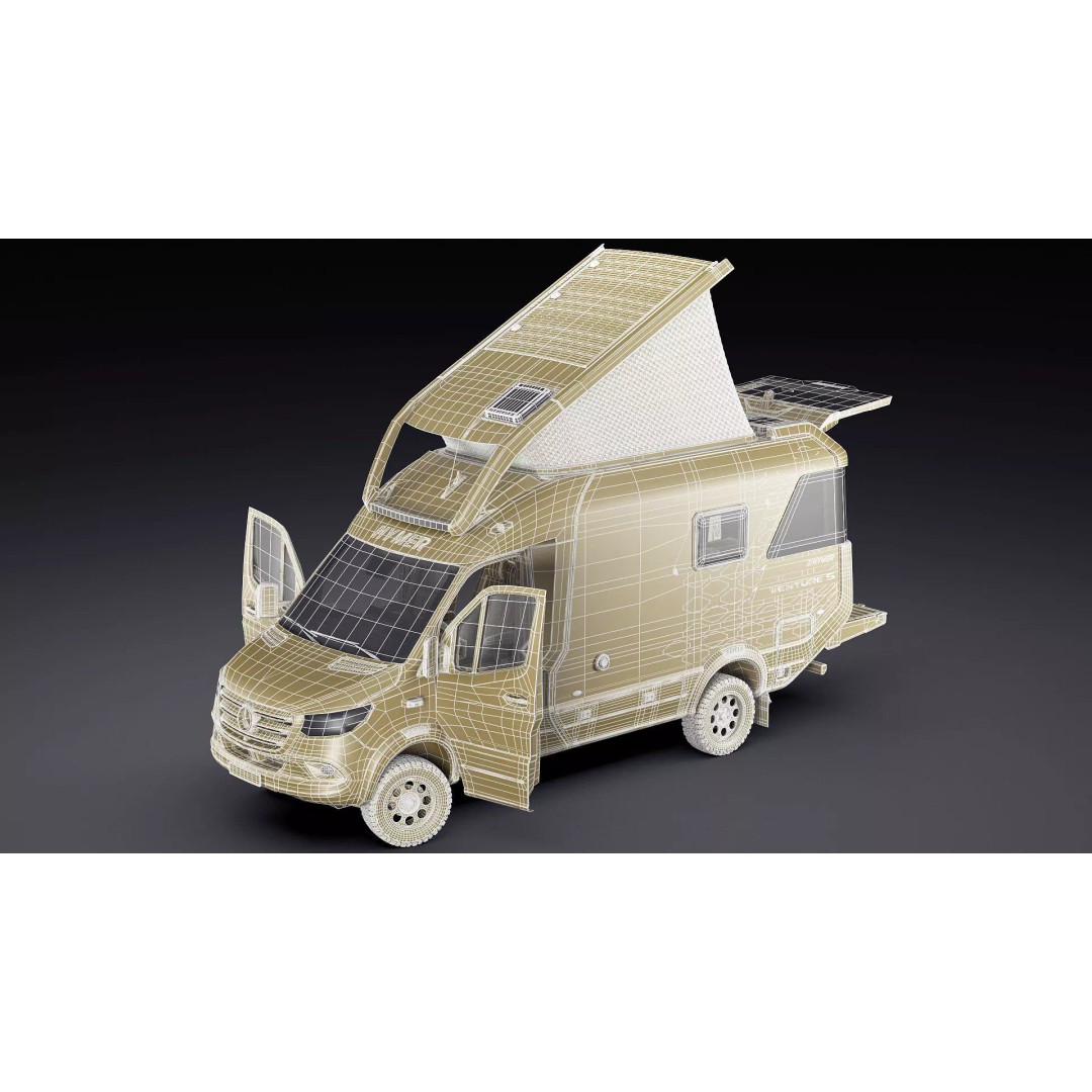 Hymer Venture S 3D Model – Detailed Vehicle with Openable Doors, FBX, OBJ - View 49
