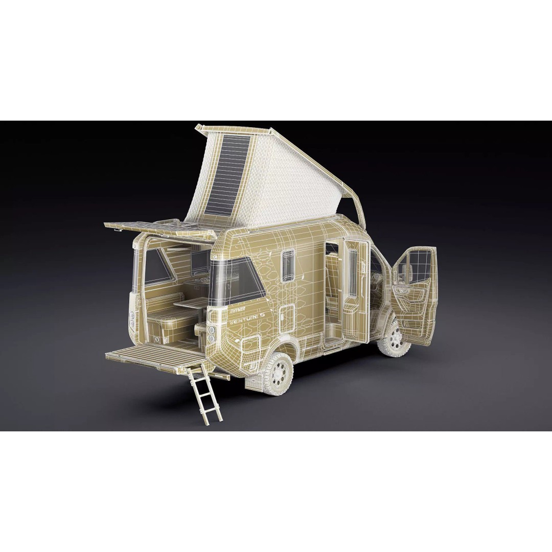 Hymer Venture S 3D Model – Detailed Vehicle with Openable Doors, FBX, OBJ - View 50