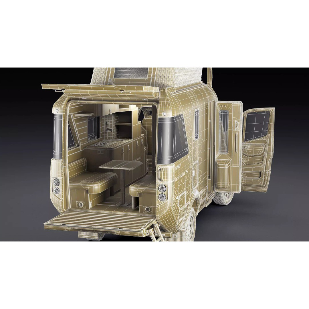 Hymer Venture S 3D Model – Detailed Vehicle with Openable Doors, FBX, OBJ - View 52