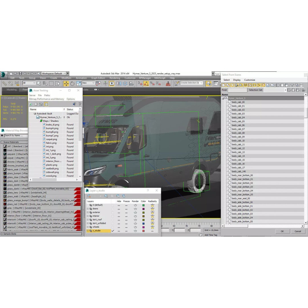 Hymer Venture S 3D Model – Detailed Vehicle with Openable Doors, FBX, OBJ - View 56