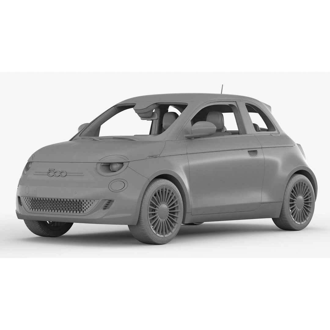 Fiat 500 3D Model – High Poly City Car, FBX, OBJ, PBR Textures - View 15