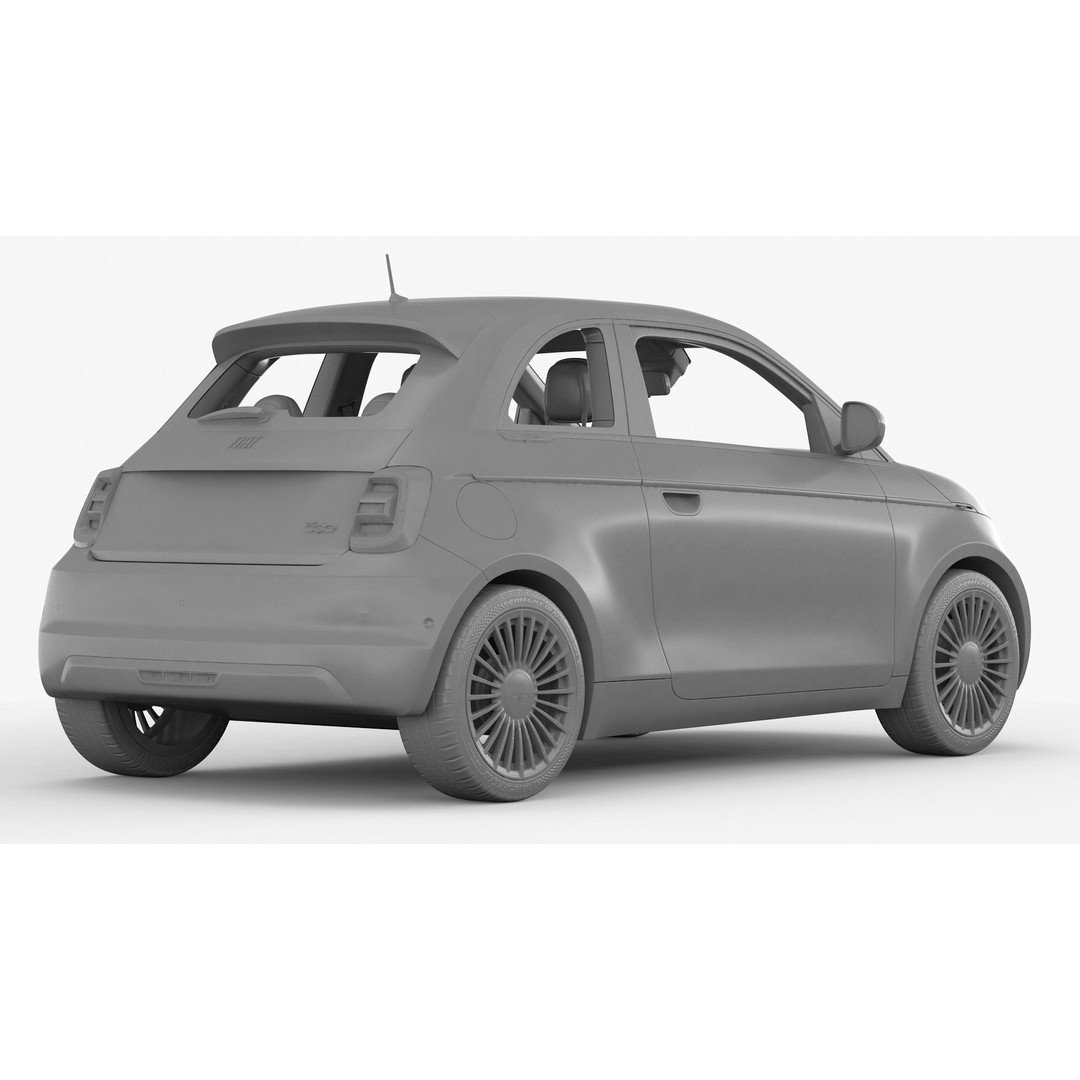 Fiat 500 3D Model – High Poly City Car, FBX, OBJ, PBR Textures - View 16