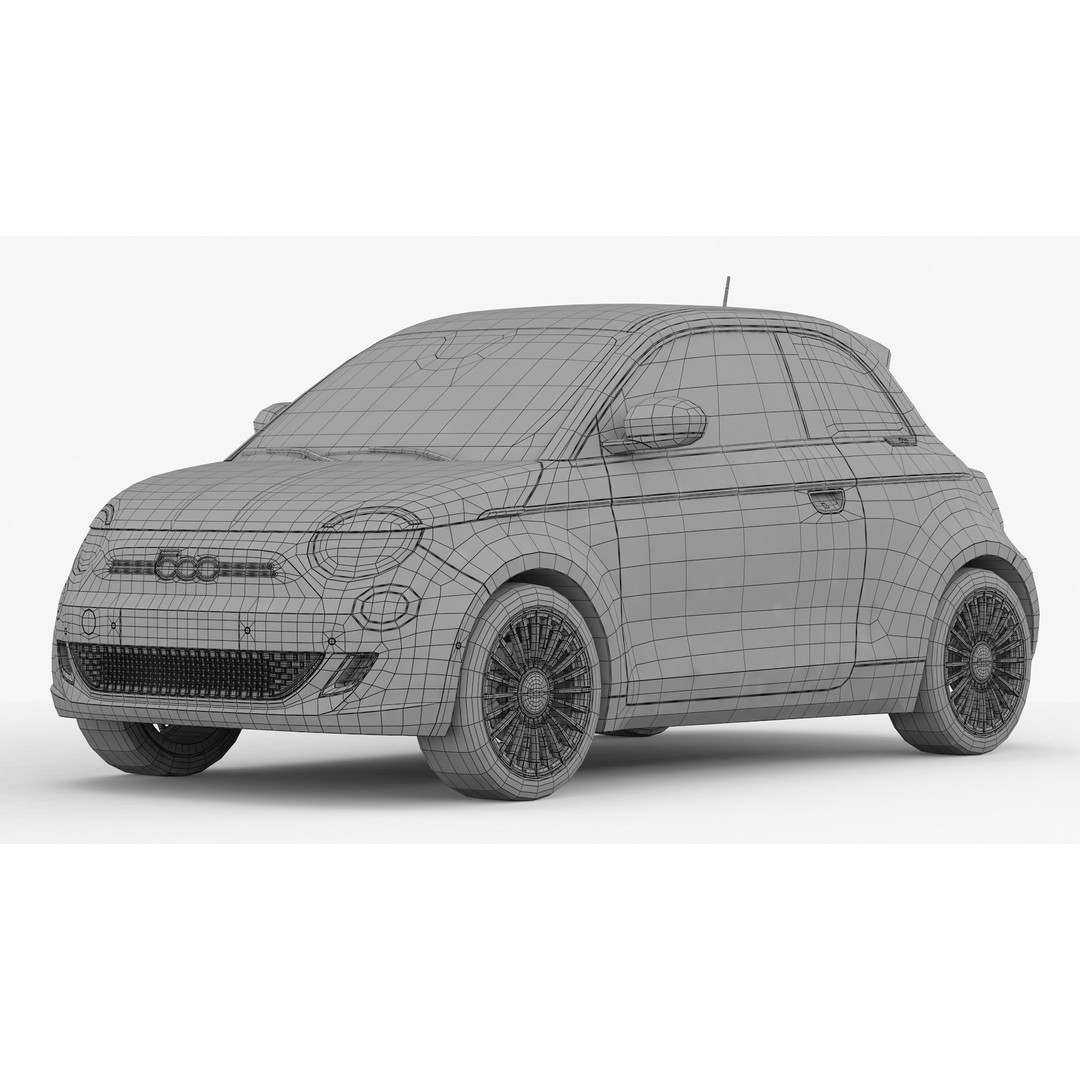 Fiat 500 3D Model – High Poly City Car, FBX, OBJ, PBR Textures - View 17