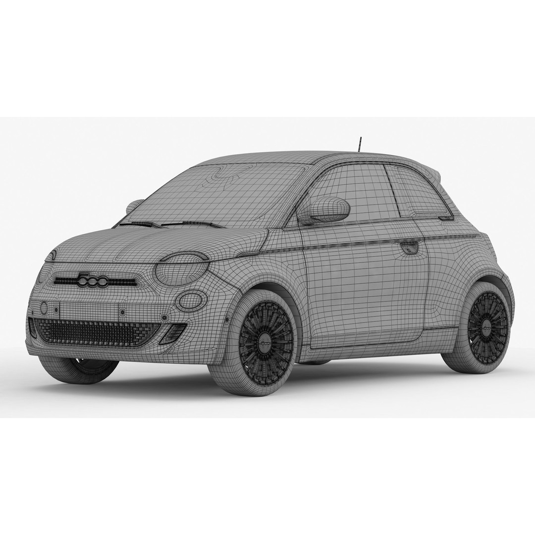 Fiat 500 3D Model – High Poly City Car, FBX, OBJ, PBR Textures - View 18
