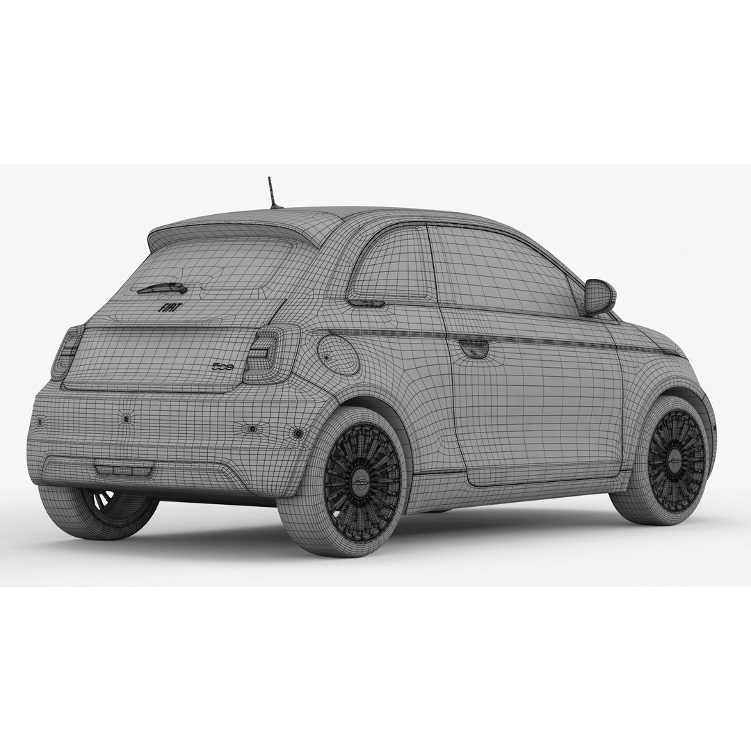 Fiat 500 3D Model – High Poly City Car, FBX, OBJ, PBR Textures - View 20