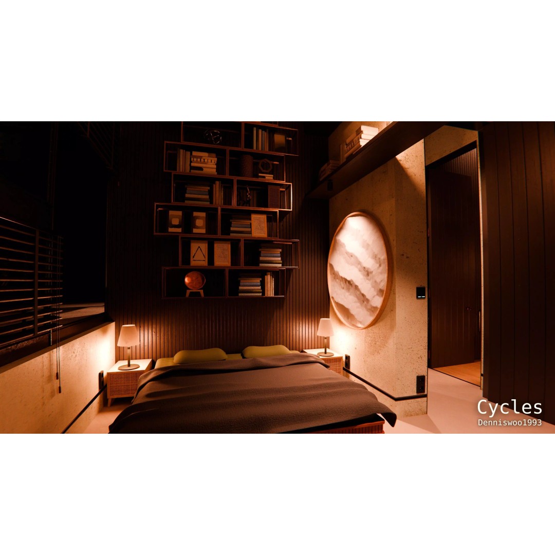 Modern Modular House 3D Model – Fully Furnished, Blender & FBX - View 10