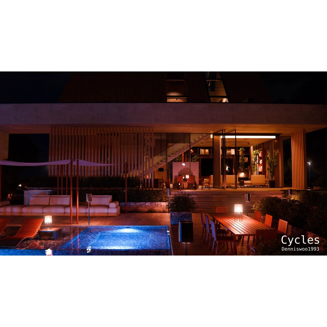 Modern Modular House 3D Model – Fully Furnished, Blender & FBX - View 12