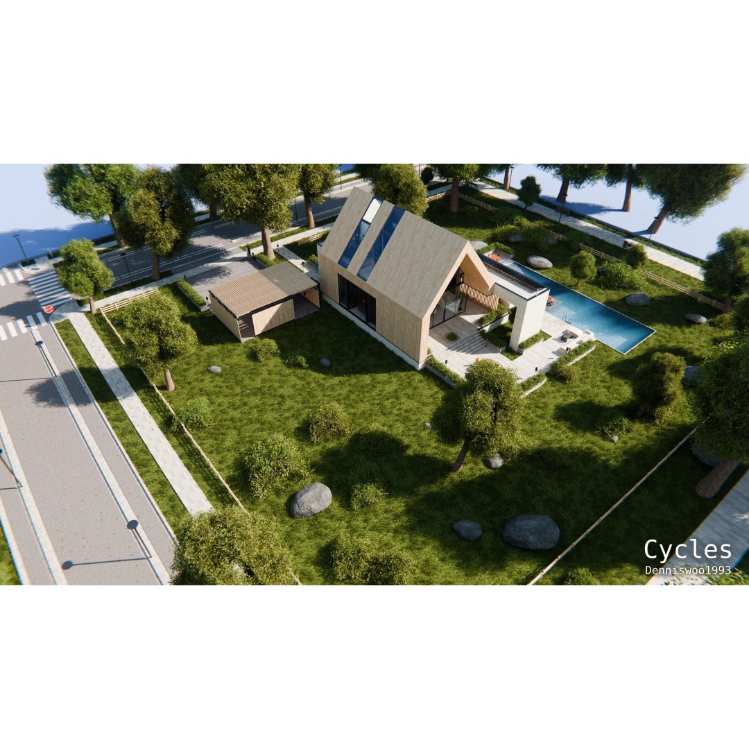 Modern Modular House 3D Model – Fully Furnished, Blender & FBX - View 15