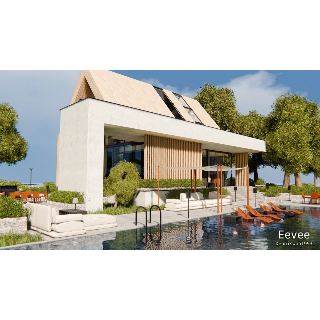 Modern Modular House 3D Model – Fully Furnished, Blender & FBX - View 16