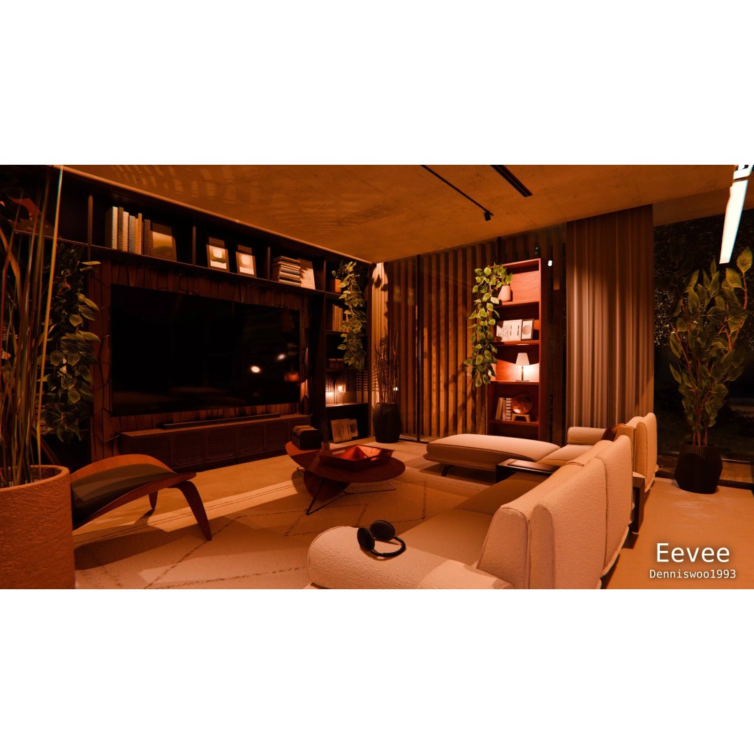 Modern Modular House 3D Model – Fully Furnished, Blender & FBX - View 17