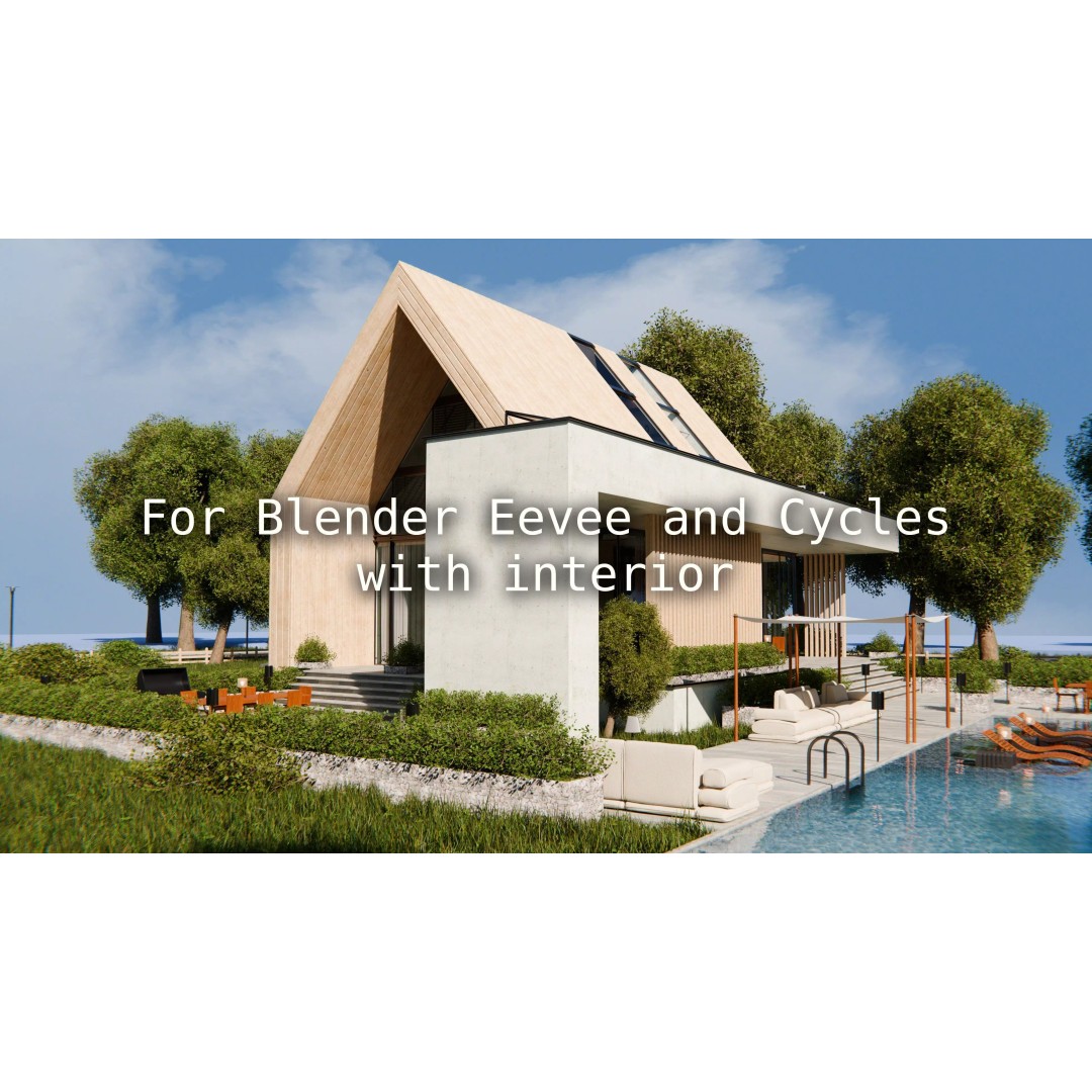 Modern Modular House 3D Model – Fully Furnished, Blender & FBX - View 2