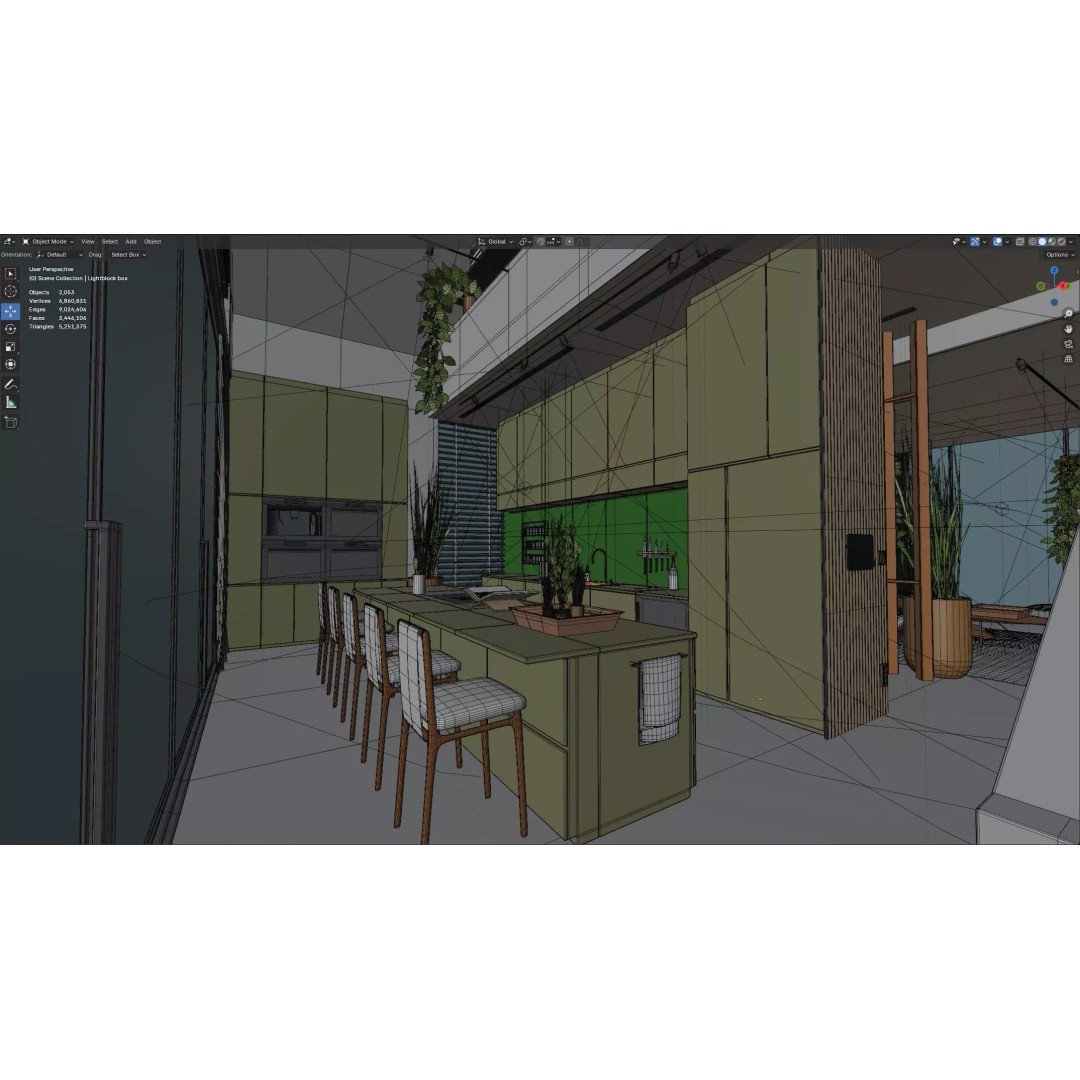 Modern Modular House 3D Model – Fully Furnished, Blender & FBX - View 24