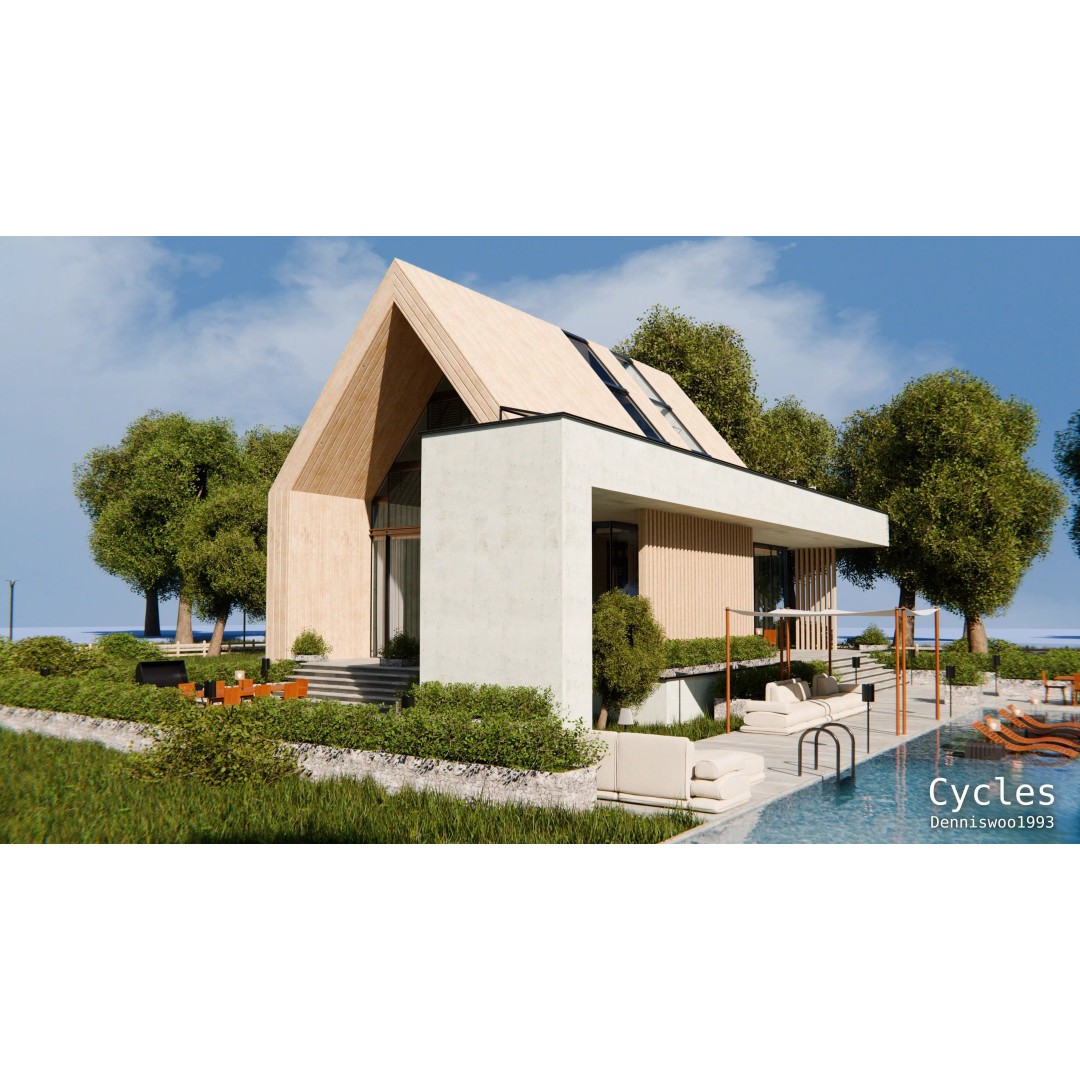 Modern Modular House 3D Model – Fully Furnished, Blender & FBX - View 3