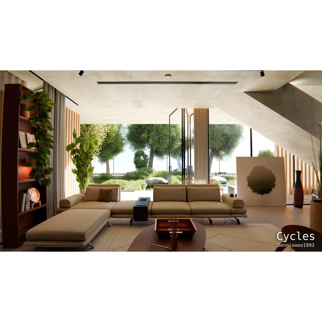 Modern Modular House 3D Model – Fully Furnished, Blender & FBX - View 5