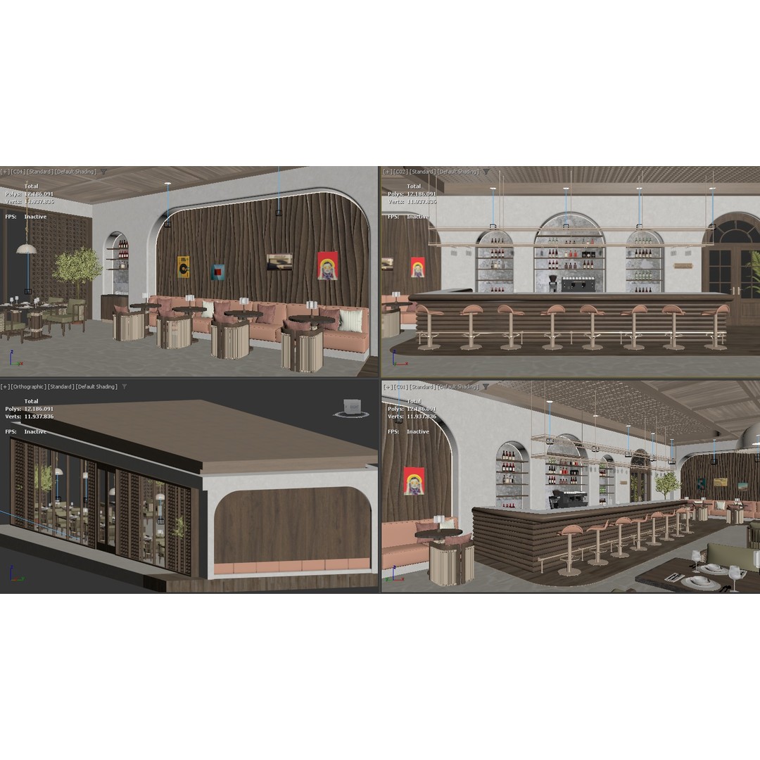 Ethnic Restaurant 3D Model – Detailed Interior with Textures, FBX, OBJ