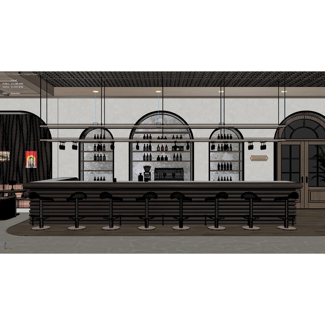 Ethnic Restaurant 3D Model – Detailed Interior with Textures, FBX, OBJ - View 12