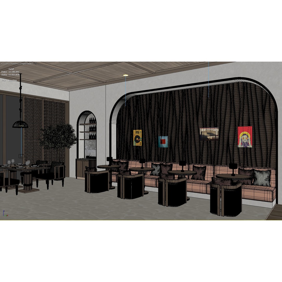 Ethnic Restaurant 3D Model – Detailed Interior with Textures, FBX, OBJ - View 14
