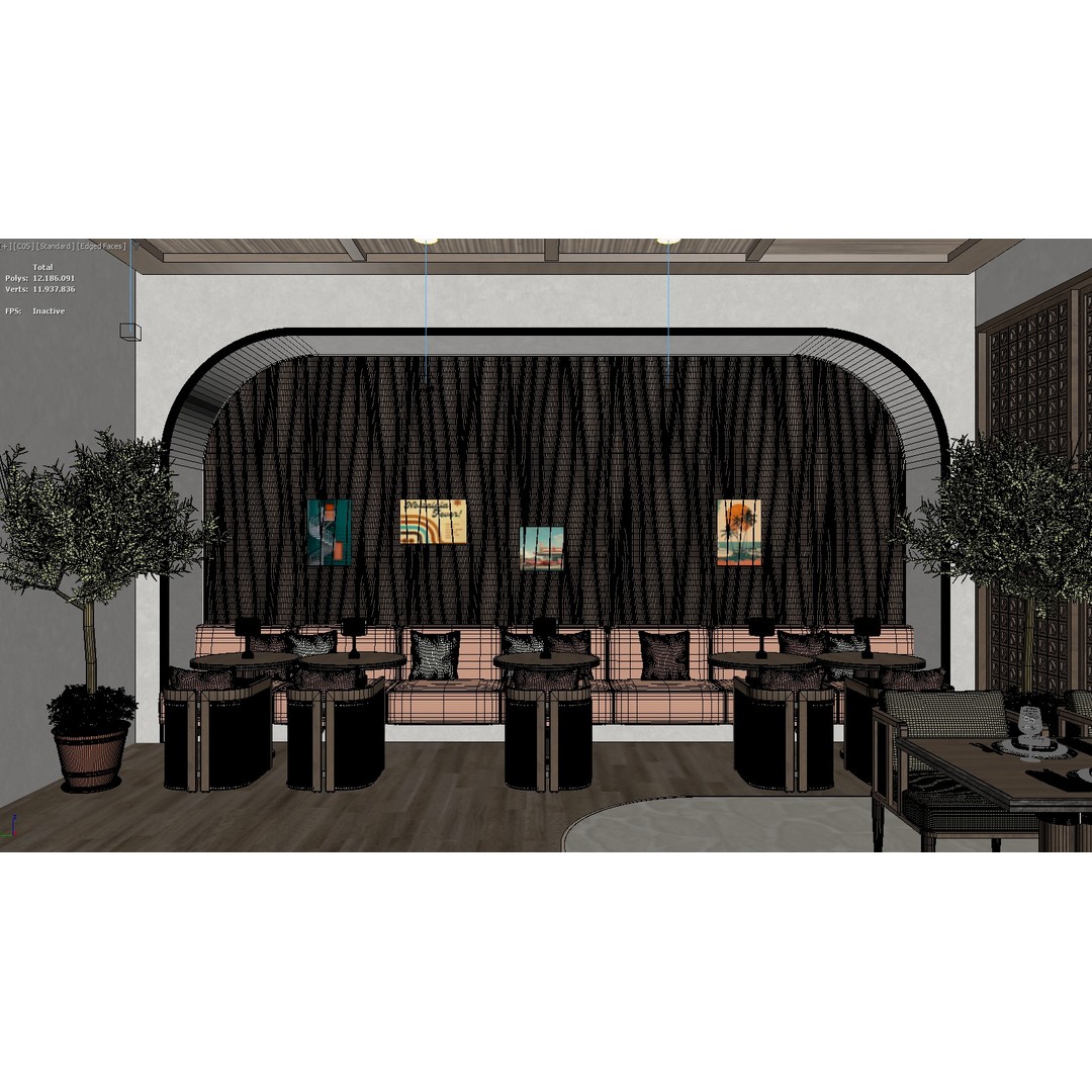Ethnic Restaurant 3D Model – Detailed Interior with Textures, FBX, OBJ - View 15
