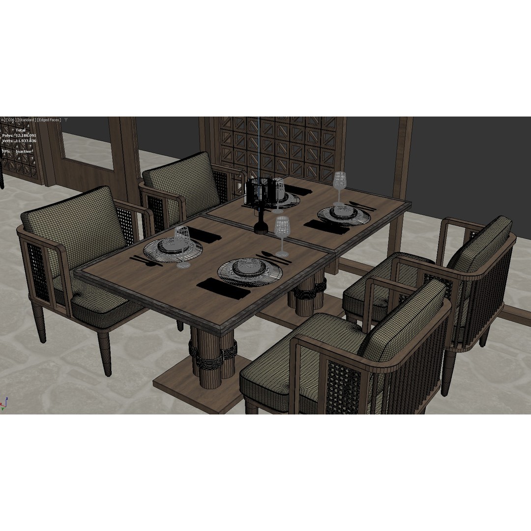 Ethnic Restaurant 3D Model – Detailed Interior with Textures, FBX, OBJ - View 16