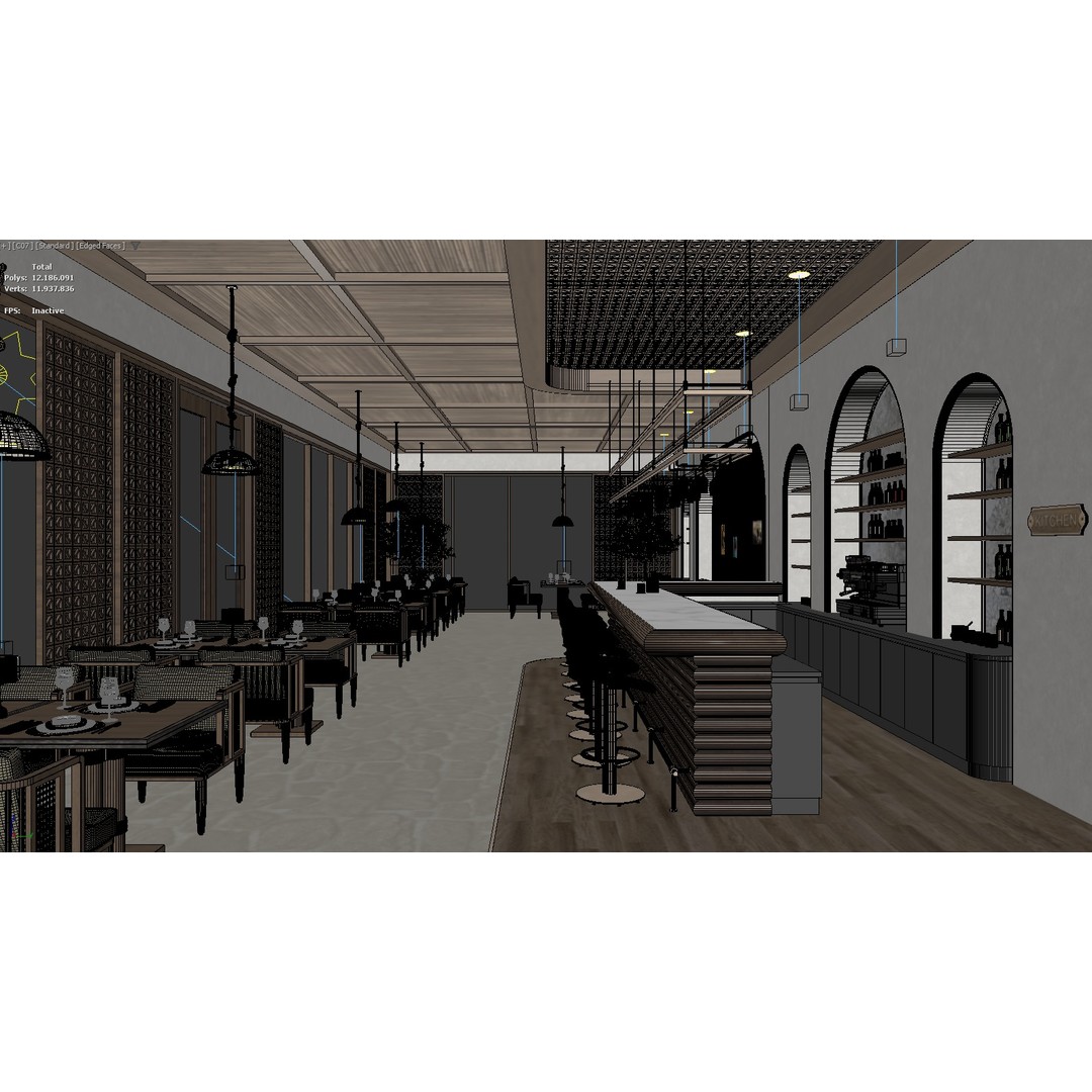 Ethnic Restaurant 3D Model – Detailed Interior with Textures, FBX, OBJ - View 17