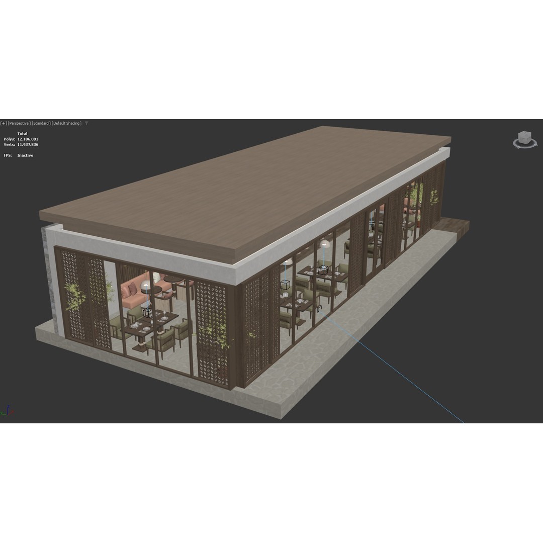 Ethnic Restaurant 3D Model – Detailed Interior with Textures, FBX, OBJ - View 20