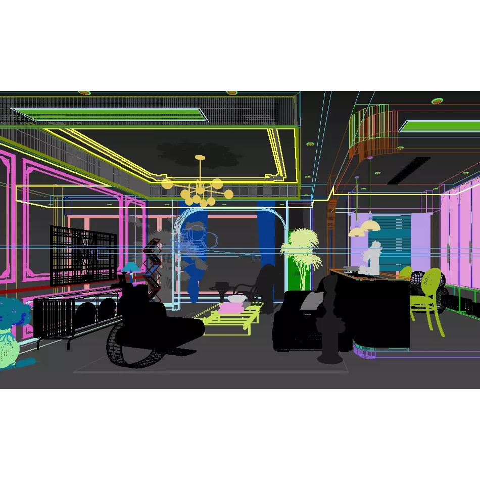 Contemporary Living Room 3D Model – High Poly Interior Asset, FBX - View 10