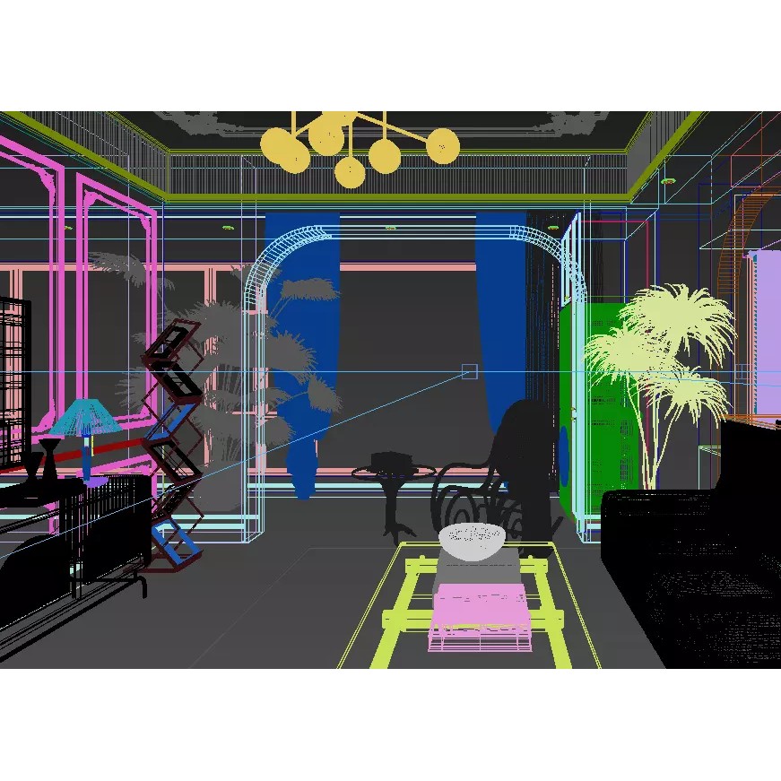Contemporary Living Room 3D Model – High Poly Interior Asset, FBX - View 13