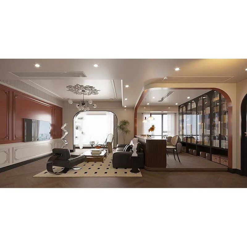 Contemporary Living Room 3D Model – High Poly Interior Asset, FBX - View 3