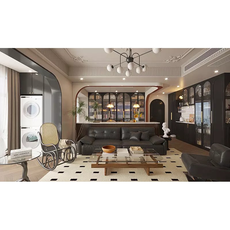 Contemporary Living Room 3D Model – High Poly Interior Asset, FBX - View 4