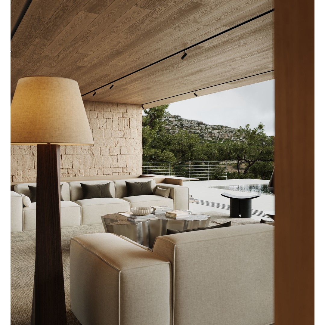 Villa 3D Model – Modern Residential Scene for Corona Render - View 4