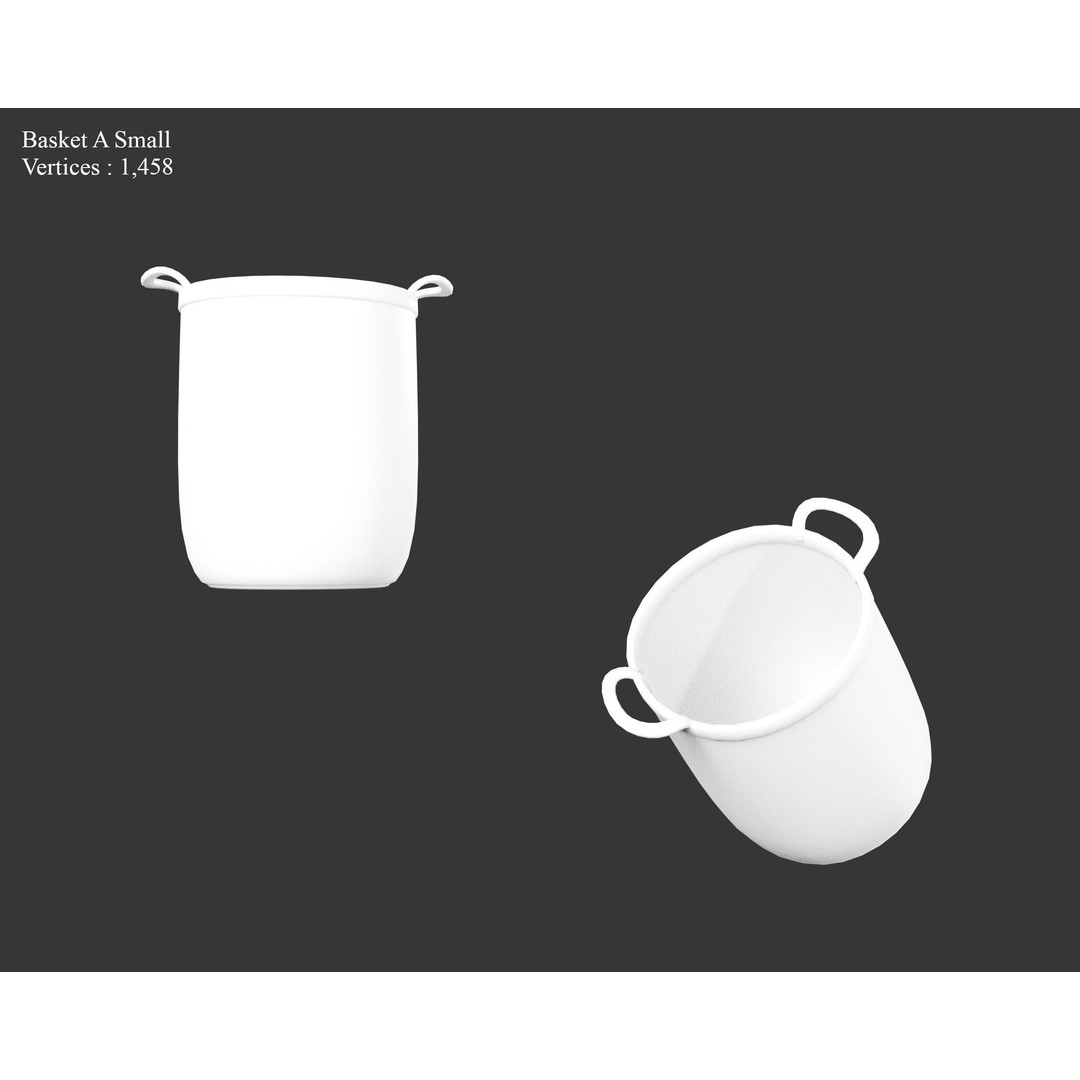 Woven Baskets 3D Model – Low Poly Medieval Game Asset, FBX, Blender - View 10