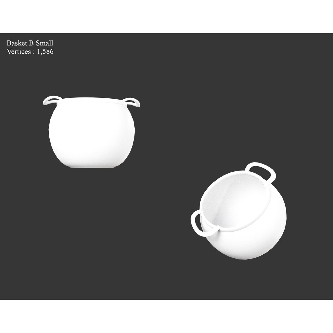 Woven Baskets 3D Model – Low Poly Medieval Game Asset, FBX, Blender - View 16