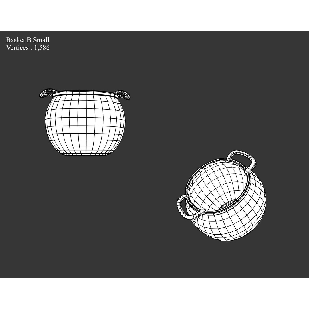 Woven Baskets 3D Model – Low Poly Medieval Game Asset, FBX, Blender - View 17