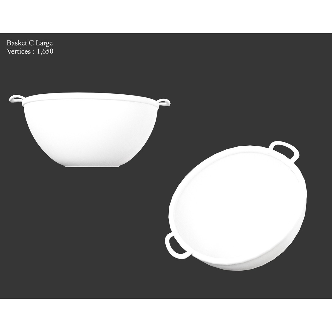 Woven Baskets 3D Model – Low Poly Medieval Game Asset, FBX, Blender - View 19