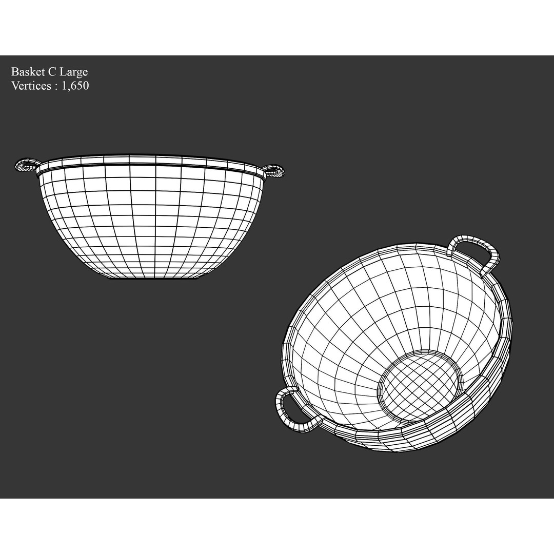 Woven Baskets 3D Model – Low Poly Medieval Game Asset, FBX, Blender - View 20