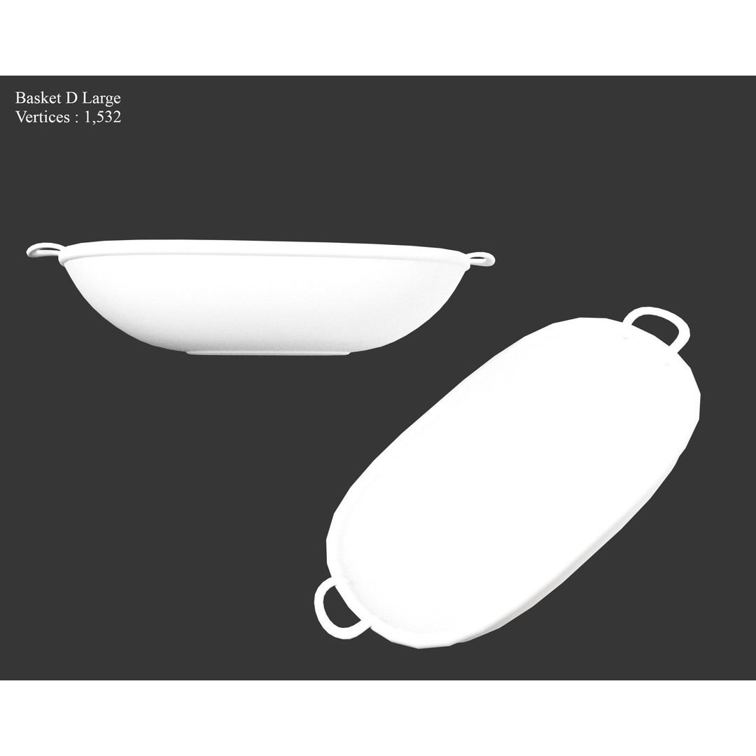 Woven Baskets 3D Model – Low Poly Medieval Game Asset, FBX, Blender - View 25