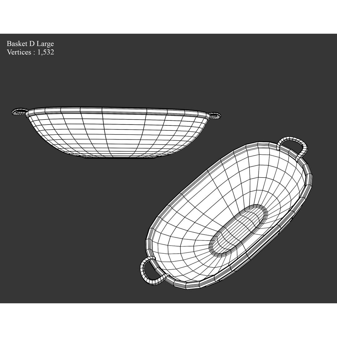 Woven Baskets 3D Model – Low Poly Medieval Game Asset, FBX, Blender - View 26