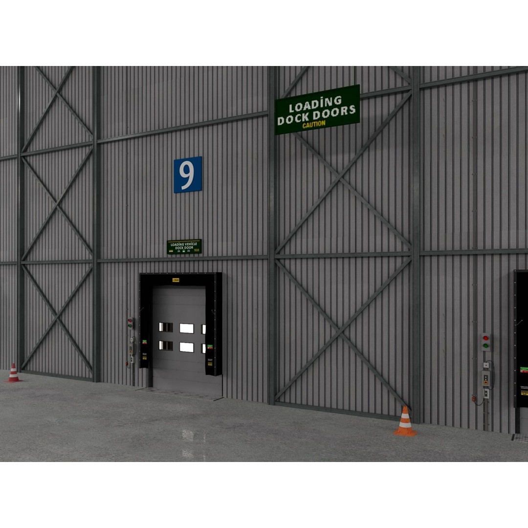 Warehouse Logistic 3D Model – Industrial Exterior with Textures, FBX, Blender - View 11