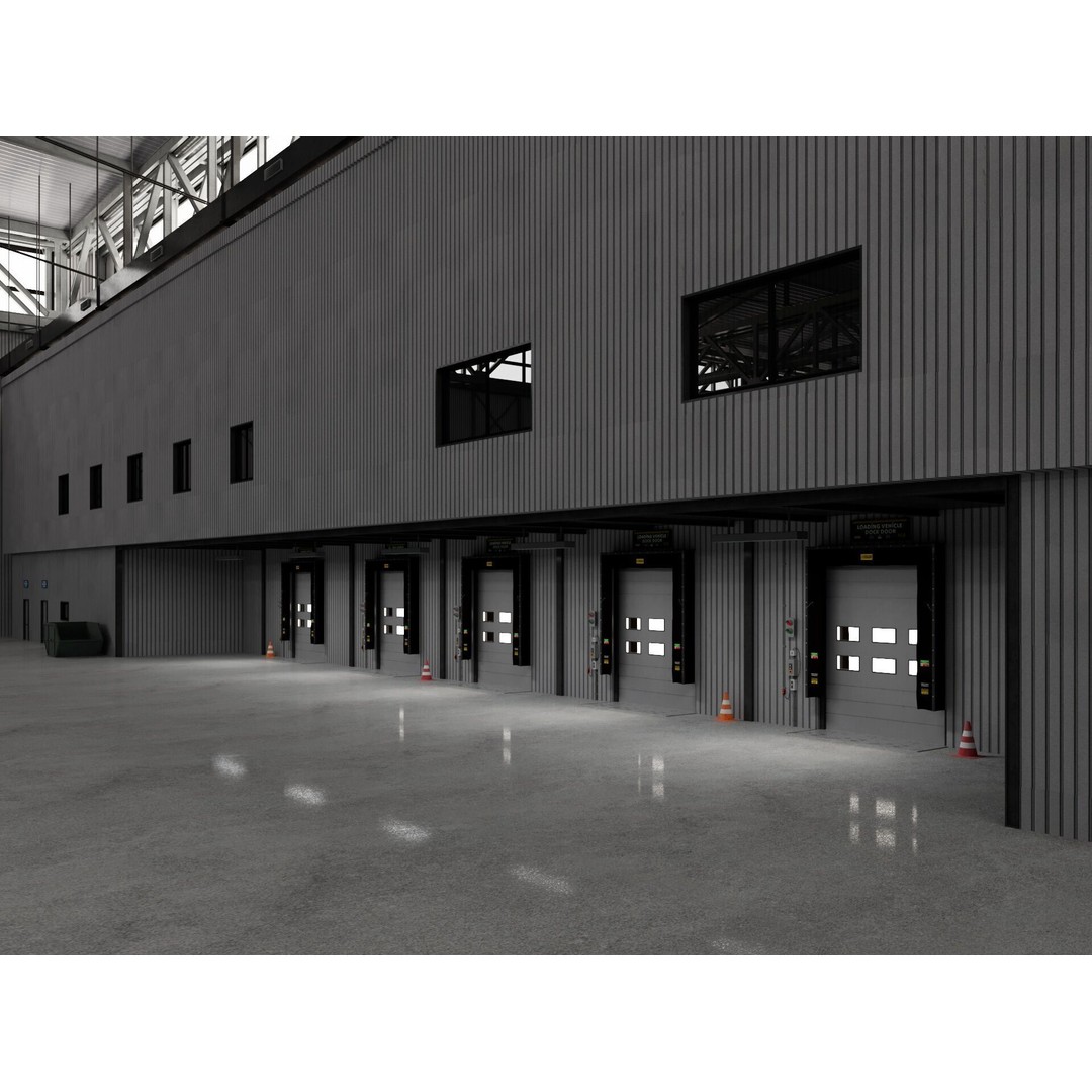 Warehouse Logistic 3D Model – Industrial Exterior with Textures, FBX, Blender - View 13