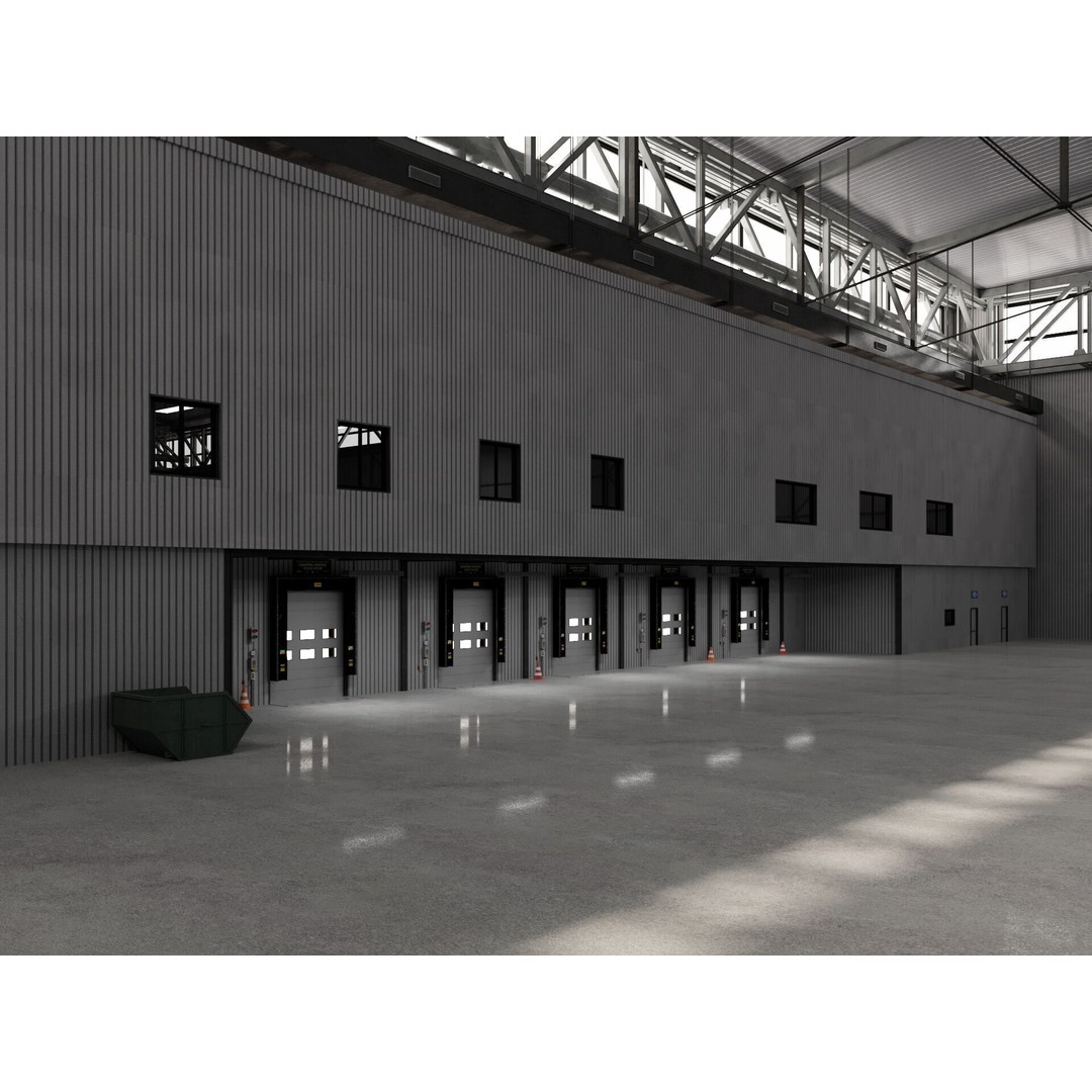 Warehouse Logistic 3D Model – Industrial Exterior with Textures, FBX, Blender - View 15