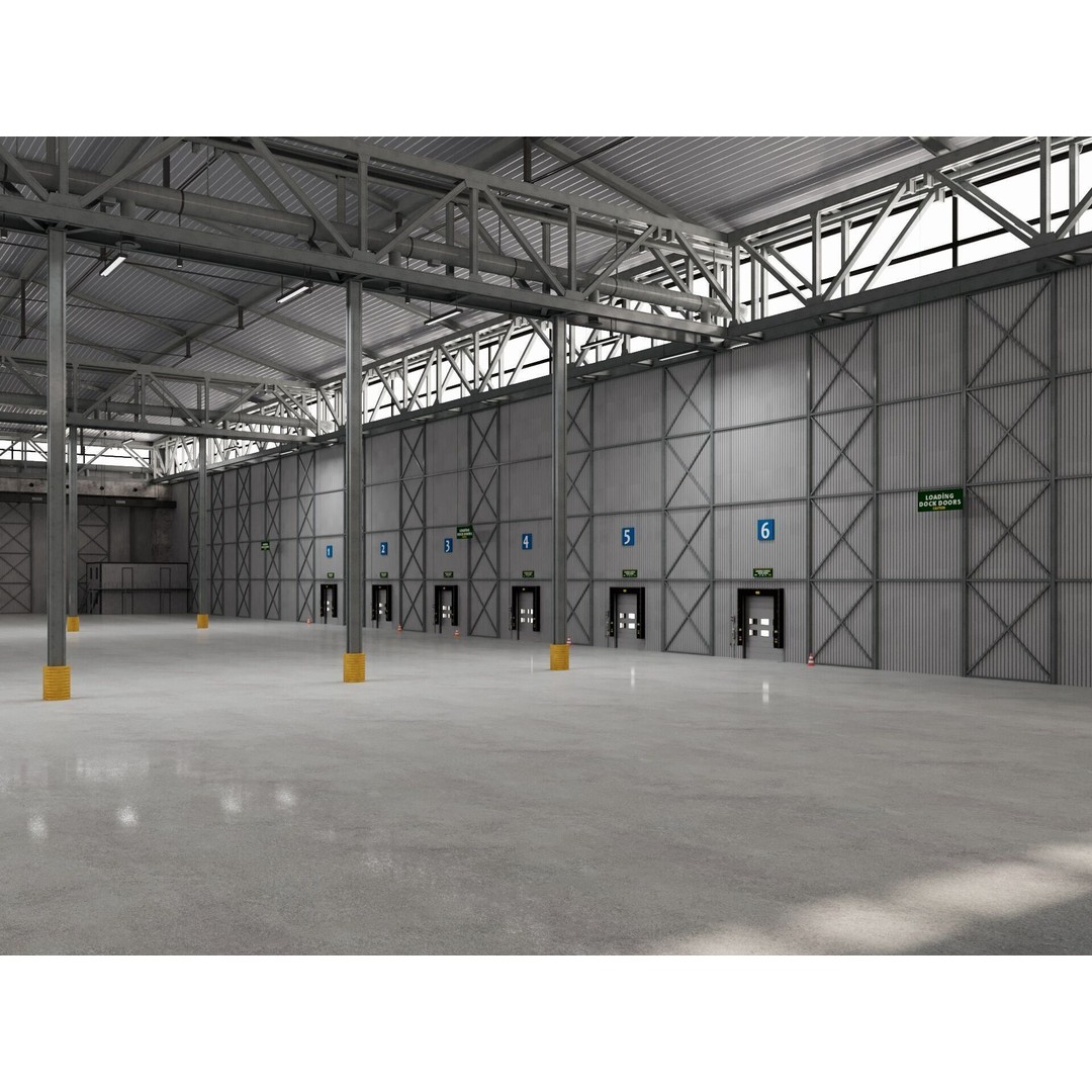 Warehouse Logistic 3D Model – Industrial Exterior with Textures, FBX, Blender - View 16
