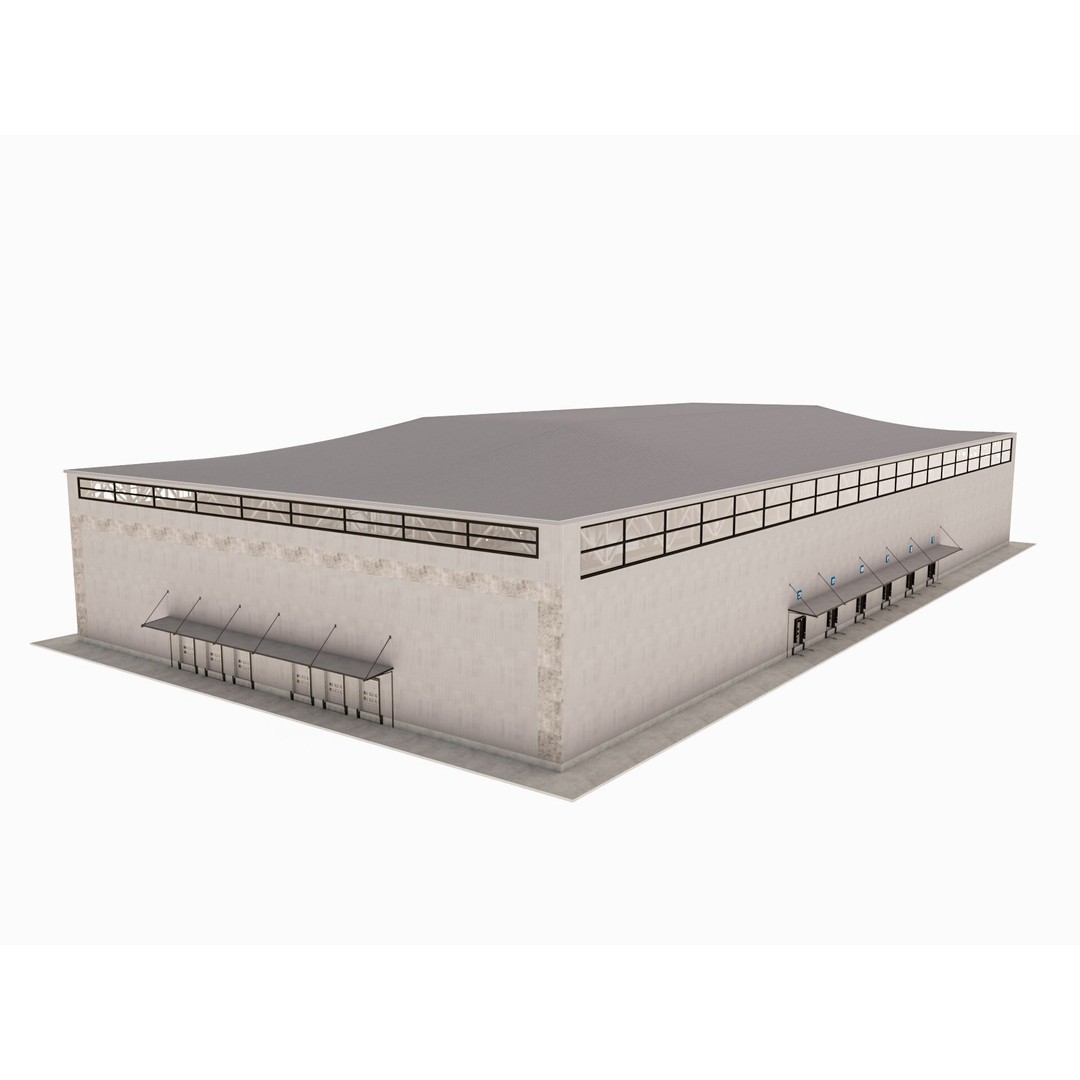 Warehouse Logistic 3D Model – Industrial Exterior with Textures, FBX, Blender - View 17