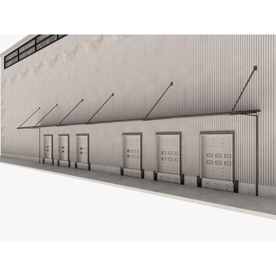 Warehouse Logistic 3D Model – Industrial Exterior with Textures, FBX, Blender - View 18
