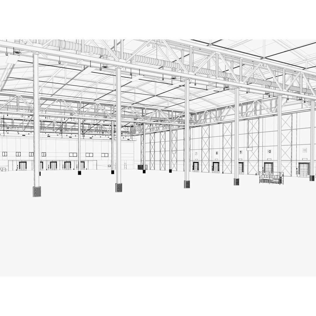 Warehouse Logistic 3D Model – Industrial Exterior with Textures, FBX, Blender - View 19