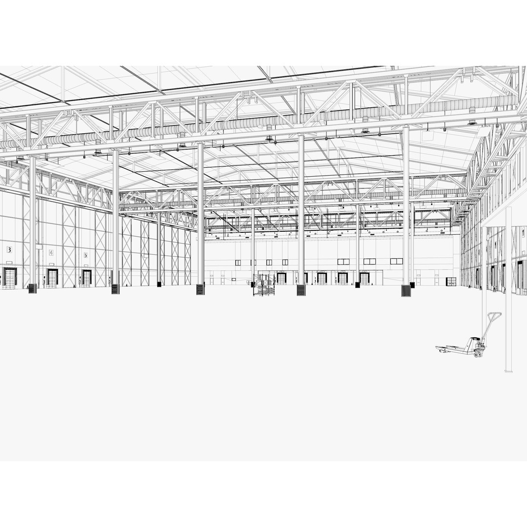 Warehouse Logistic 3D Model – Industrial Exterior with Textures, FBX, Blender - View 20