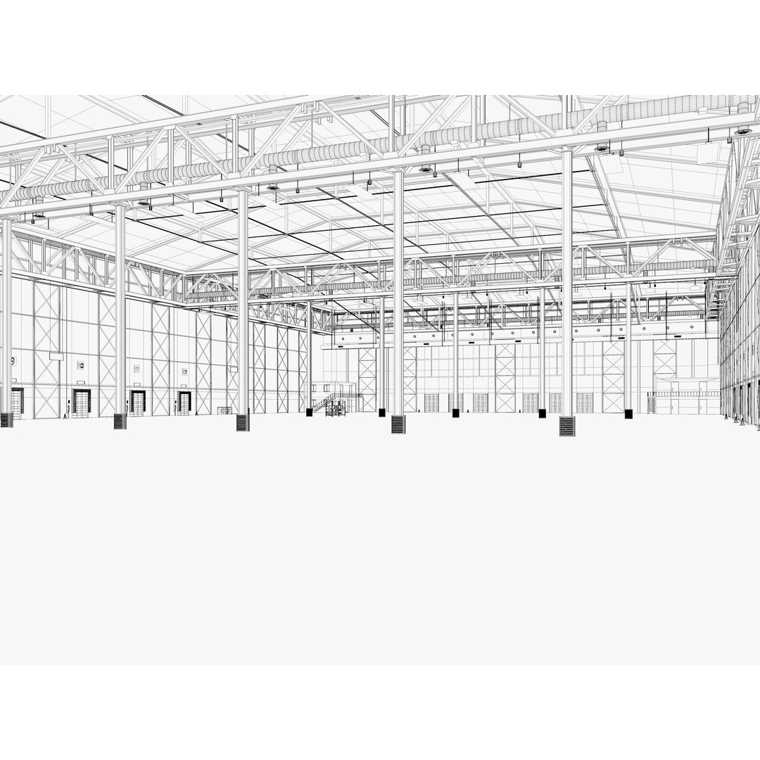 Warehouse Logistic 3D Model – Industrial Exterior with Textures, FBX, Blender - View 21