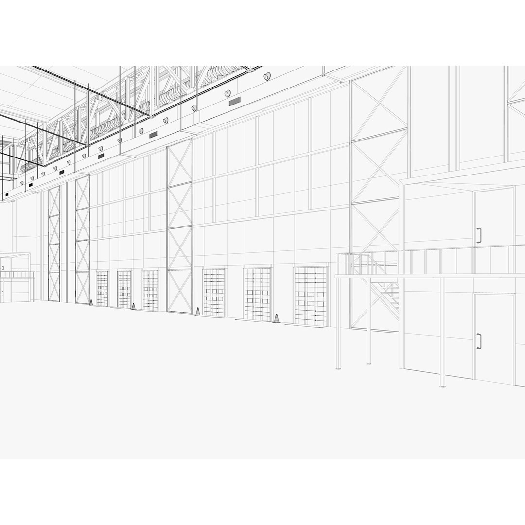 Warehouse Logistic 3D Model – Industrial Exterior with Textures, FBX, Blender - View 23